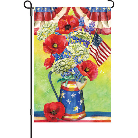 12 in. Memorial Day Garden Flag - Patriotic Bouquet