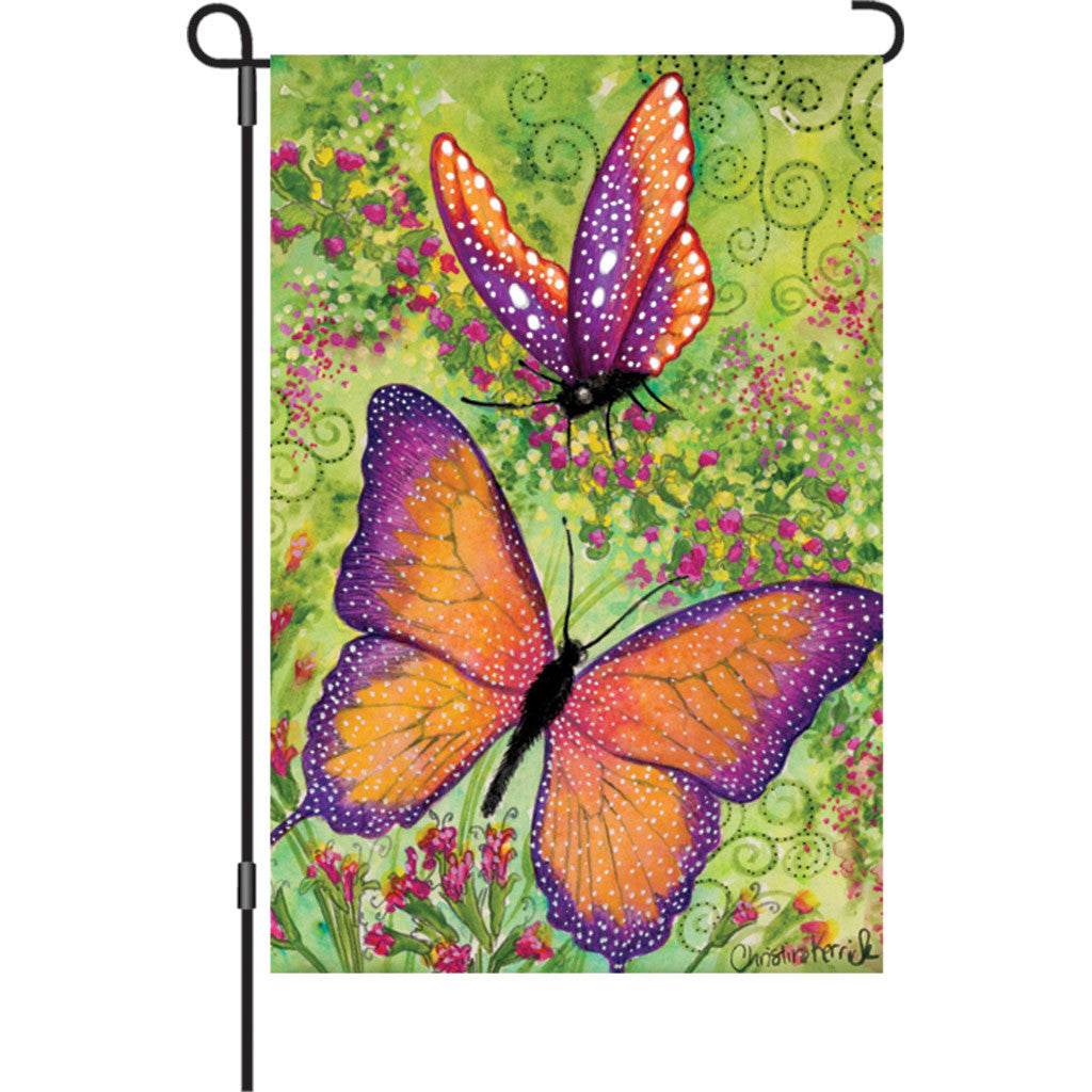 12 in. Butterfly Garden Flag - Butterfly Sparkles