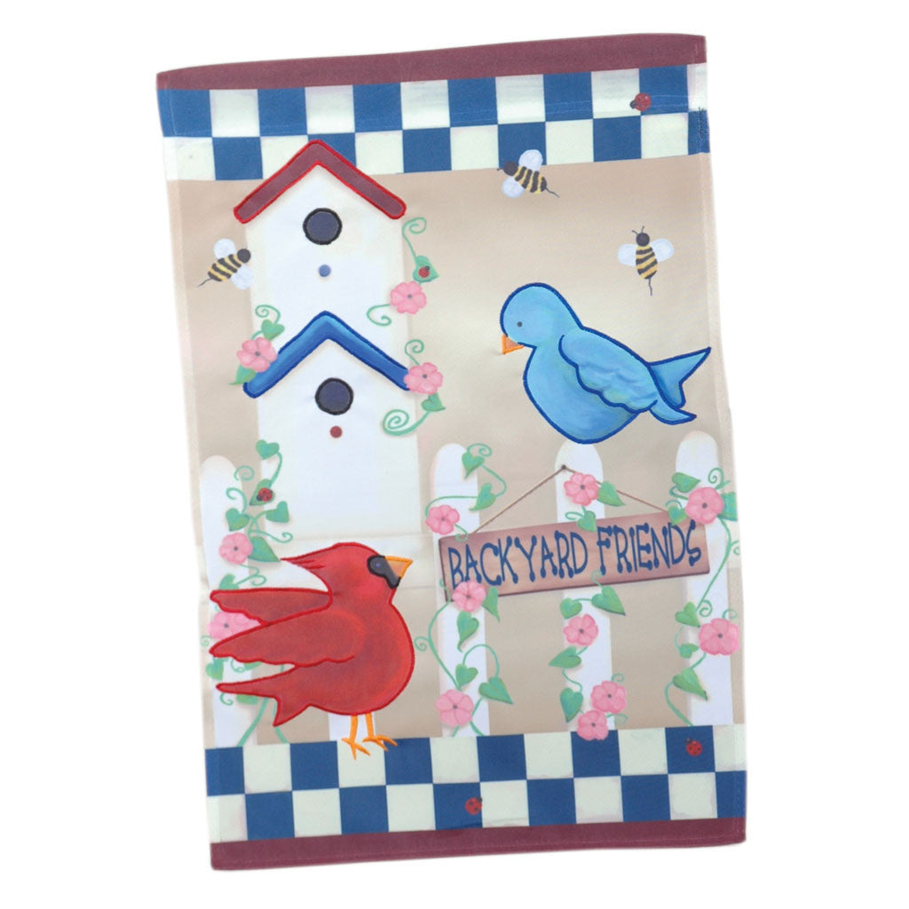 12 in. Country Birdhouses Garden Flag - Kitty Korner