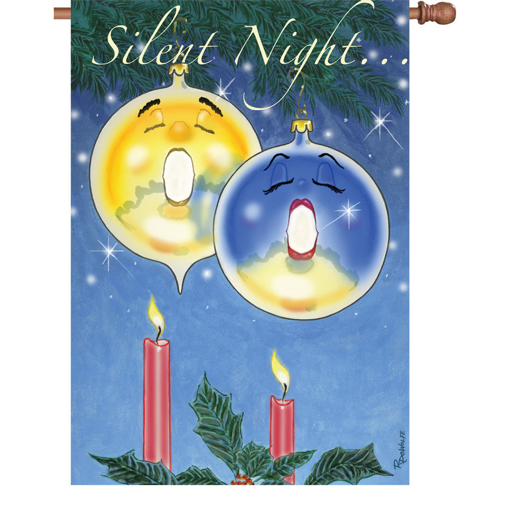 28 in. Winter Holiday House Flag - Silent Night
