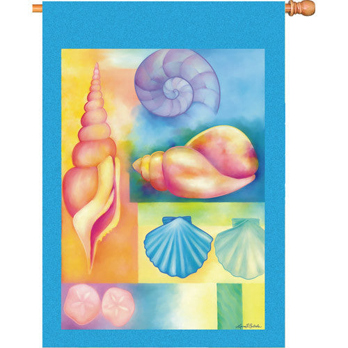 28 in. Costal Beach House Flag - Seashells