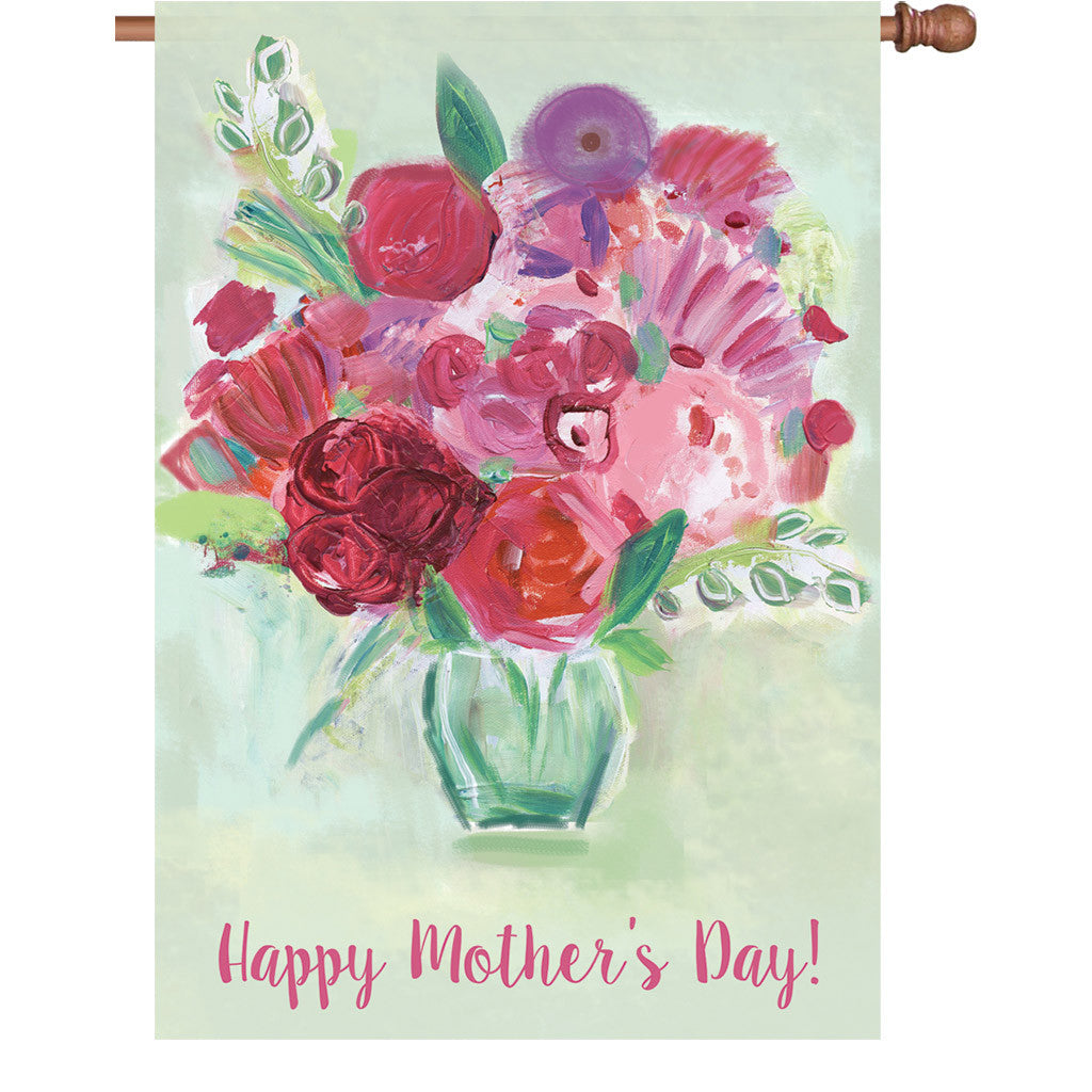 28 in. Mother's Day House Flag - Mother's Day Bouquet