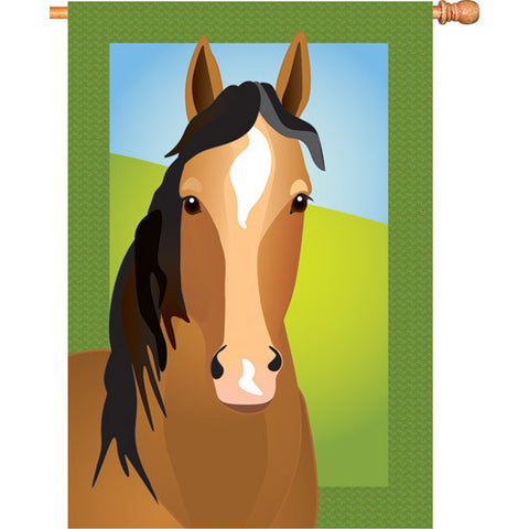 28 in. Horse House Flag - Silly Filly