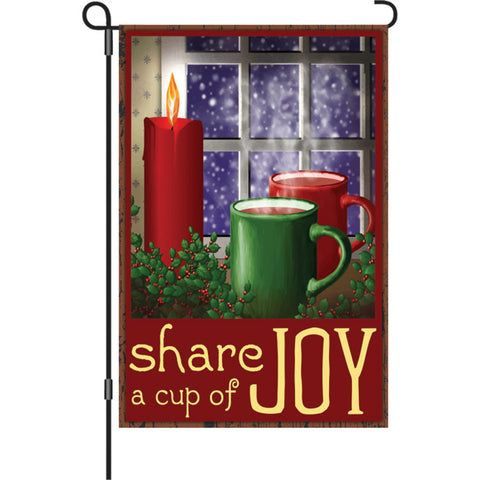 12 in. Winter Holiday Garden Flag - Cup of Joy