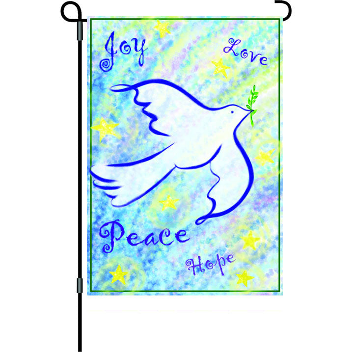 12 in. Christmas Garden Flag - Peace & Joy