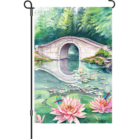 12 in. Springtime Water Garden Garden Flag - Waterlily Garden
