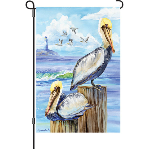 12 in. Costal Bird Garden Flag - Pelicans