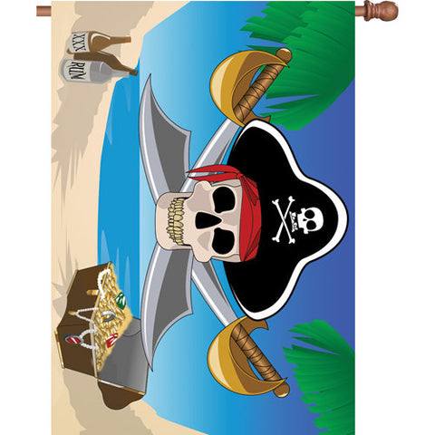 28 in. Pirate House Flag - Treasure Hunt