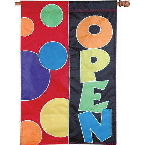 Double-Sided  OPEN Applique Flag - Rainbow Design