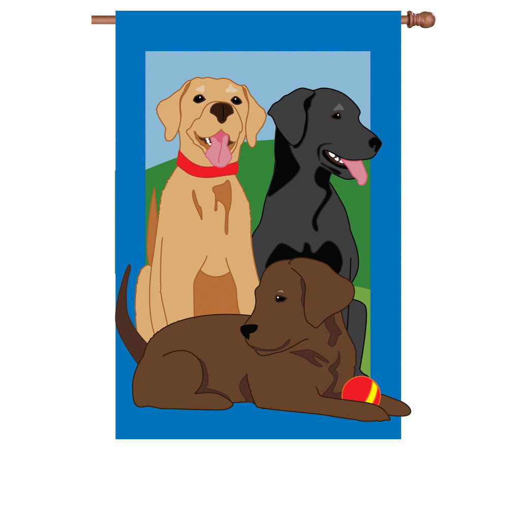 36 in. Labrador Retriever Dogs Applique Flag - Our Faithful Friends
