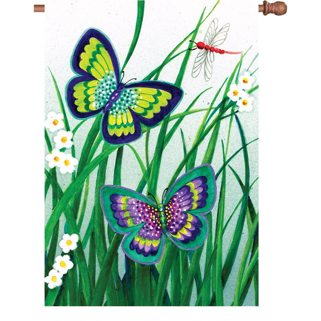28 in. Springtime House Flag - Sonata Of Butterflies